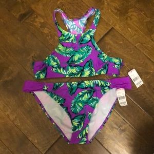 BONGO Juniors Sz. Large Palm Print Bikini